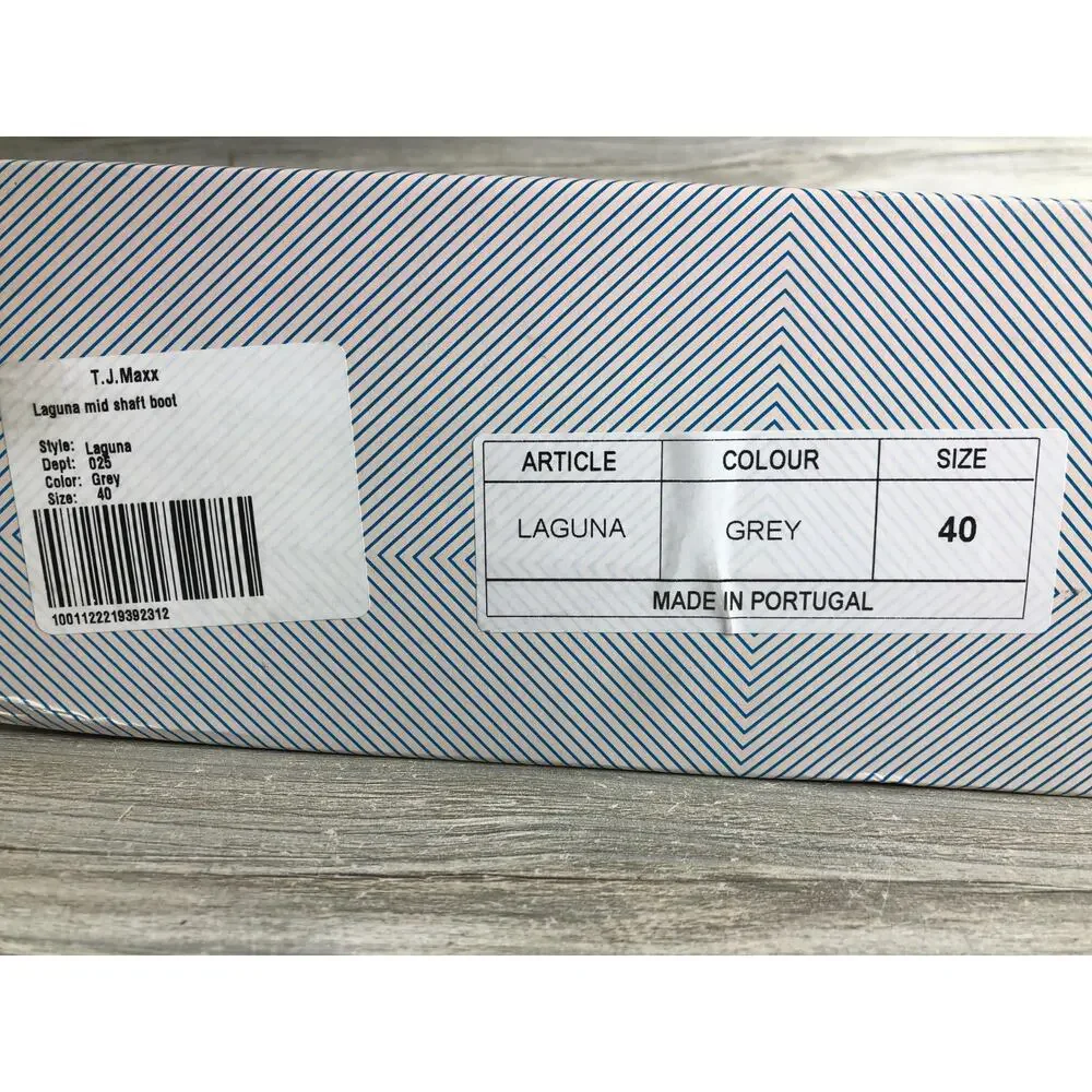 Eric Michael Laguna Grey Women's Mid Calf Pull On Boots Size 40 / 9